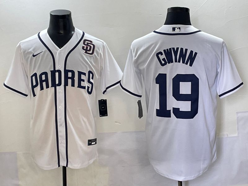 Men 2025 San Diego Padres #19 Gwynn White Game Nike MLB Jersey style 29->san diego padres->MLB Jersey